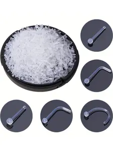 Clear Acrylic Nose Studs, 10pcs Transparent Invisible Nostril Rings, Unisex Body Jewelry for Daily Wear & Gifts, Nose Rings Hoops