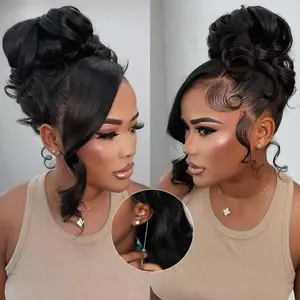 Ashimary Invisi-Strap Snug Fit 360 Body Wave Transparent Lace Frontal Bleached Knots Pre-Cut Lace Glueless Wig#Summervibes