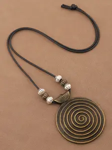1pc Boho Chic Bohemian Aesthetic Bronze Color Necklace for Women Daily Wear,Vintage Square & Flower Pendant Necklaces,Adjustable Vintage Beads Choker,Fashion Tribal Style Leather 35 Inch Wax Rope Necklace Jewelry,Chunky Statement Piece Gift for Women
