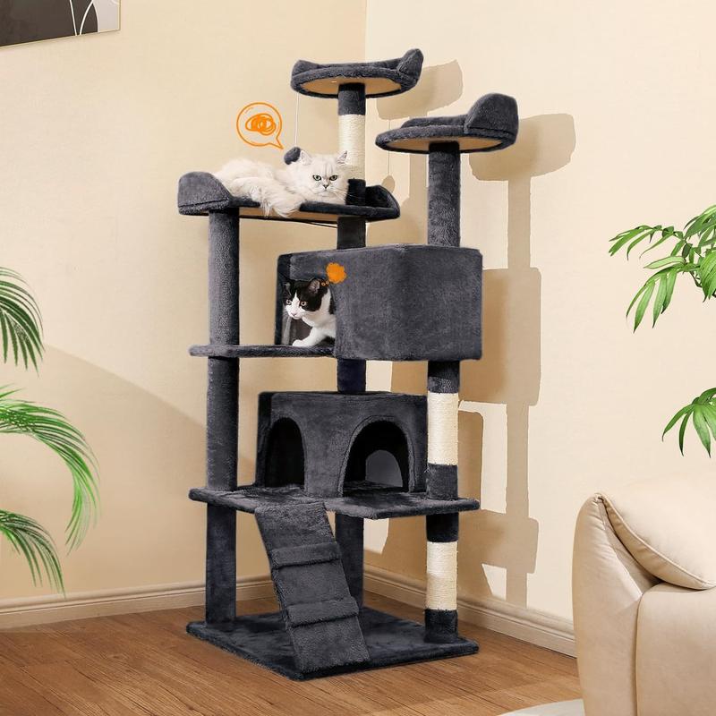 Cat Tree 54in Cat Tower for Indoor Cats Kitten Tree Multi-Level Cat ...