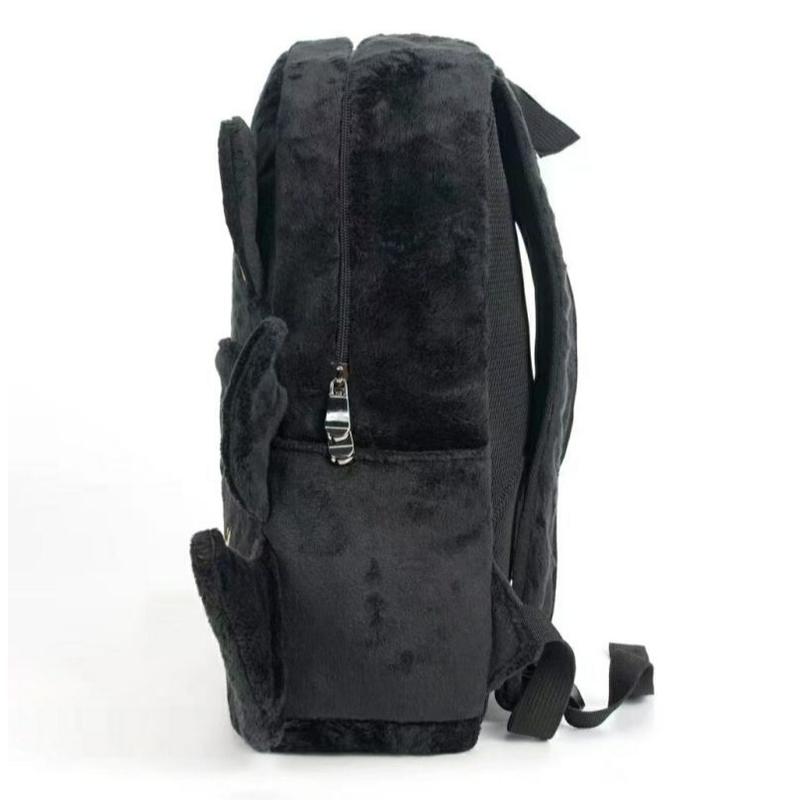 Sonic Shadow Black Fur Backpack Casual Bag Trendy Schoolbag