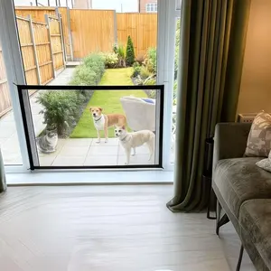 Portable Pet Fence Gate, No Drilling Required, Expandable Design, Indoor Outdoor Use, Easy Installation, Space-Saving Pe Mesh