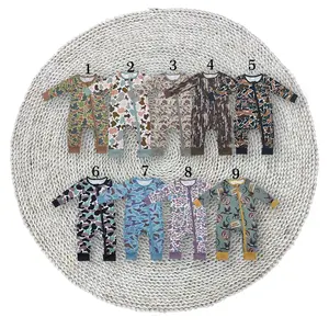 Little Boys Green Camouflage Hunting Baby Zip Footie Rompers Sleepwear