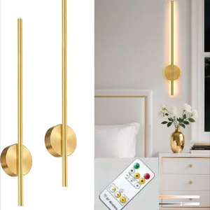 Modern LED Rechargeable Wall Lamp, 50cm Simple Line Wire-Free, Three Installation Methods Magnetic Remote Dimming, Indoor Lighting