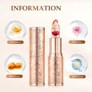 Crystal Flower PH Lip Balm Color Changing Magic Lipstick Jelly Luxury Long Lasting Nutritious Gloss Clear Pintalabios Magicos Pink Flower Waterproof Matte Moisturizing Lipstick