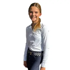 White Equestrian Fancy cuff long sleeve training shirt