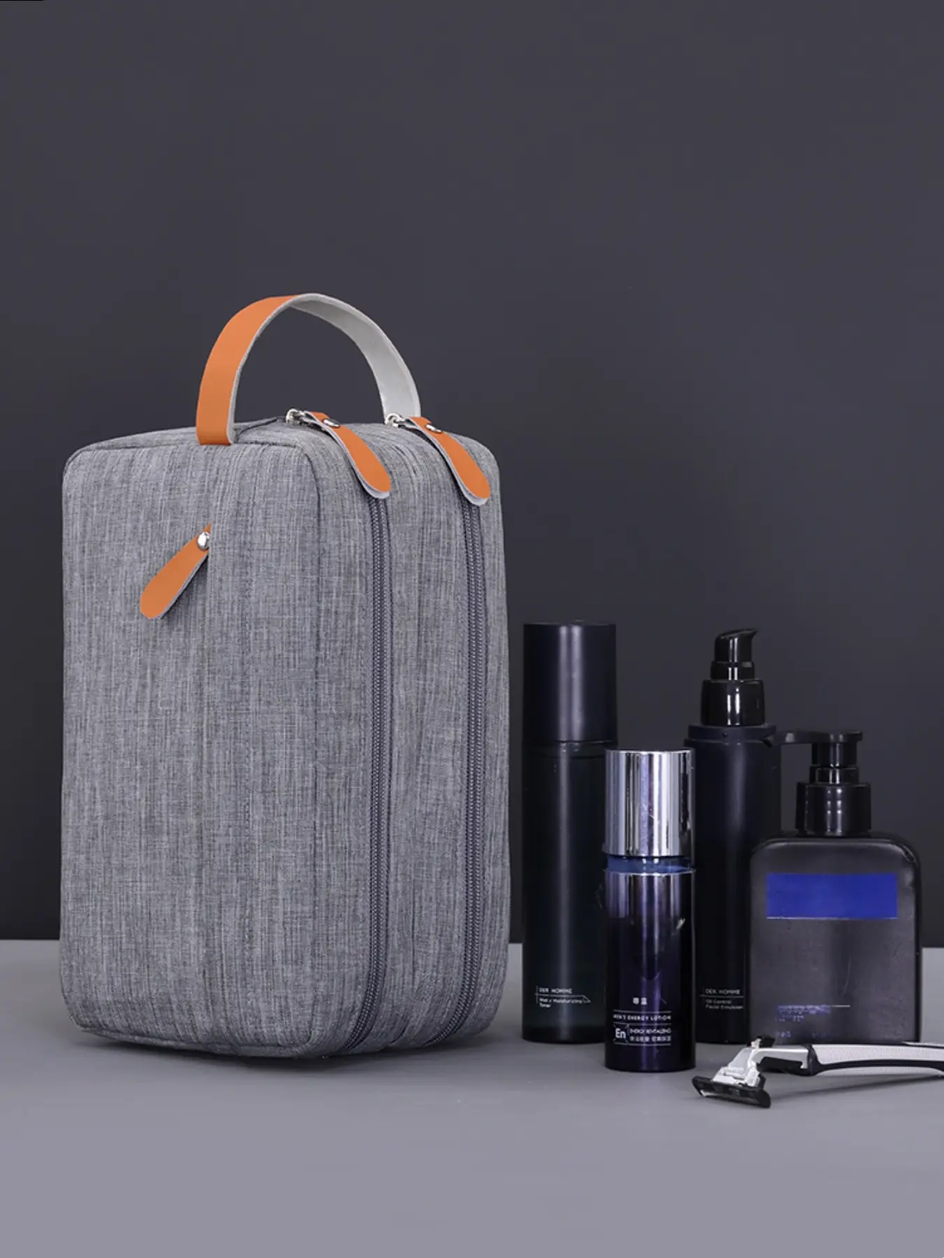 Men's Dual-Layer Travel Multifunctional Toiletry Bag, Travel Cosmetic Bags, Portable Large Capacity Makeup Organizer, Durable Cosmetic Storage Pouch for Men, Toiletries Travel Bag, Travel Pouches for Toiletries