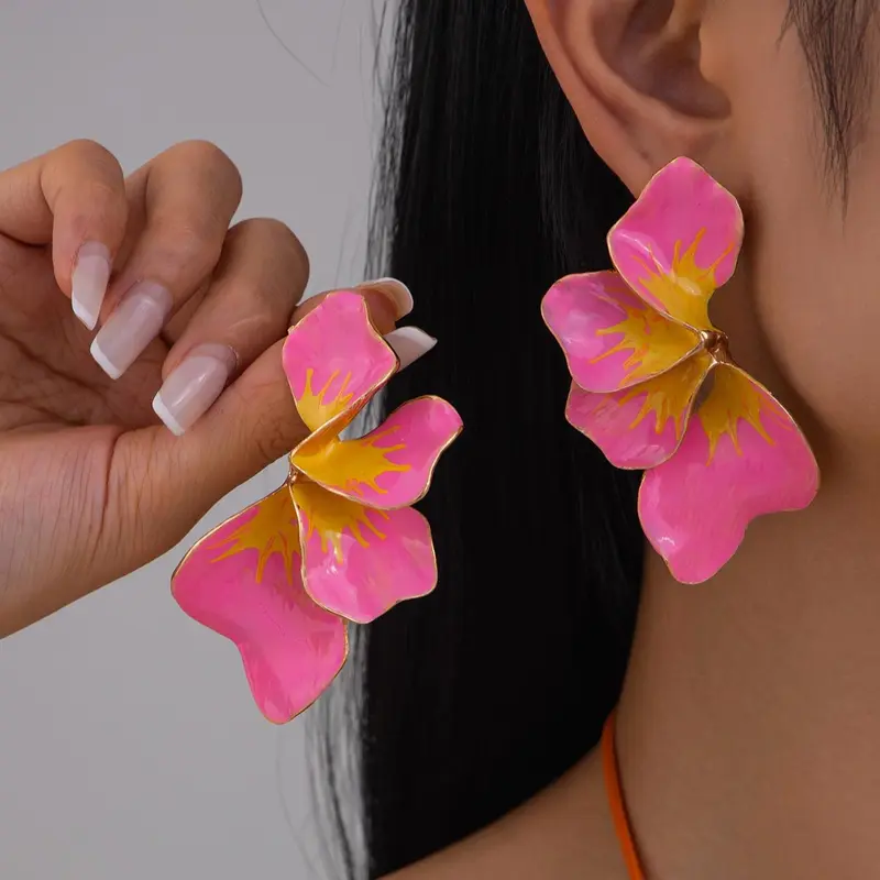 Boho Style Irregular Flower Drop Dangle, Dainty Casual Trendy Fashion Jewelry for Party, Daily Clothing Decor, Trendy All-match & Exquisite Jewelry for Birthday Gift, Statement Earrings, Bohemian Earrings, Fashionable Earrings