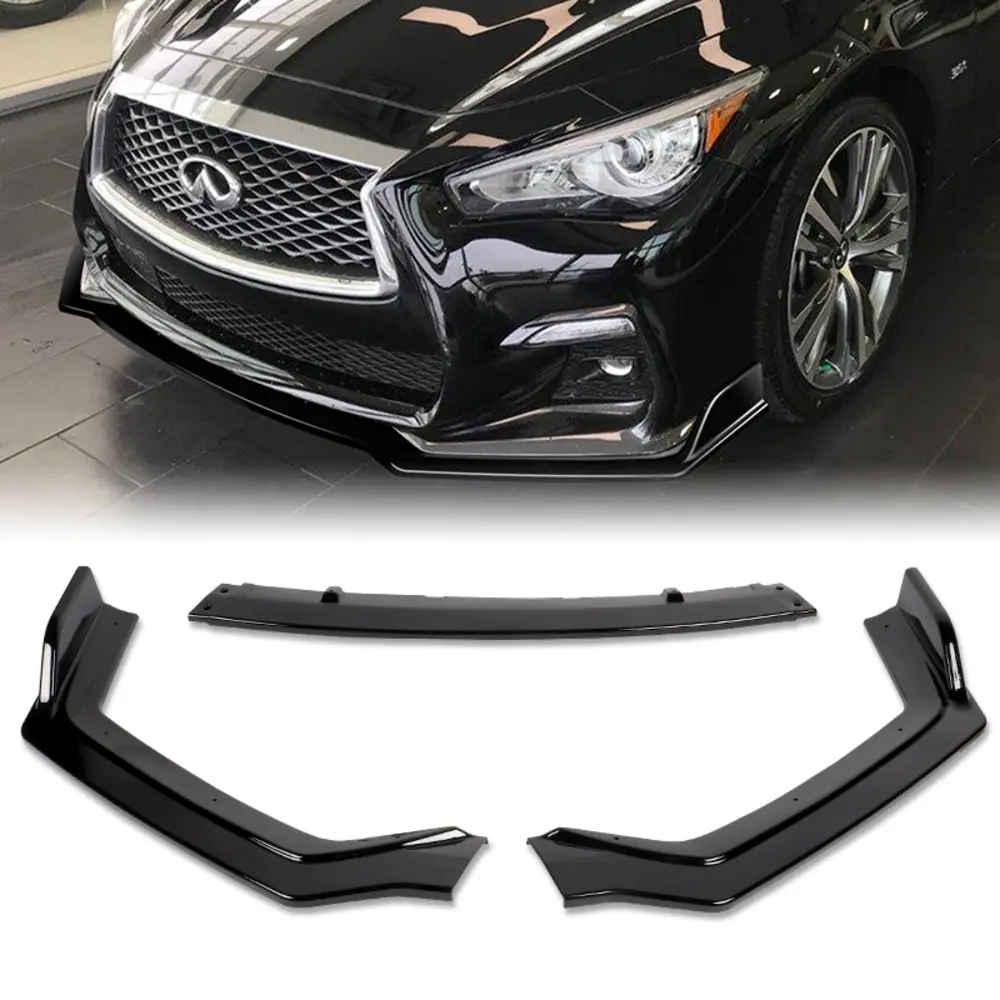Sport-Style Front Bumper Lip Body Kit Spoiler Compatible with 2018 - 2024 Infiniti Q50 Sport Model Only