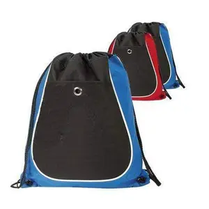 Tri-Color Polyester Wholesale Drawstring Bags - 2082