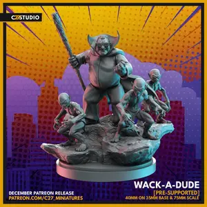 Moleman 40mm Scale 3D-Printed Character Figure Miniature, Crisis Protocol Proxy, Collectible Miniatures, C27, 3D-Printed Miniatures