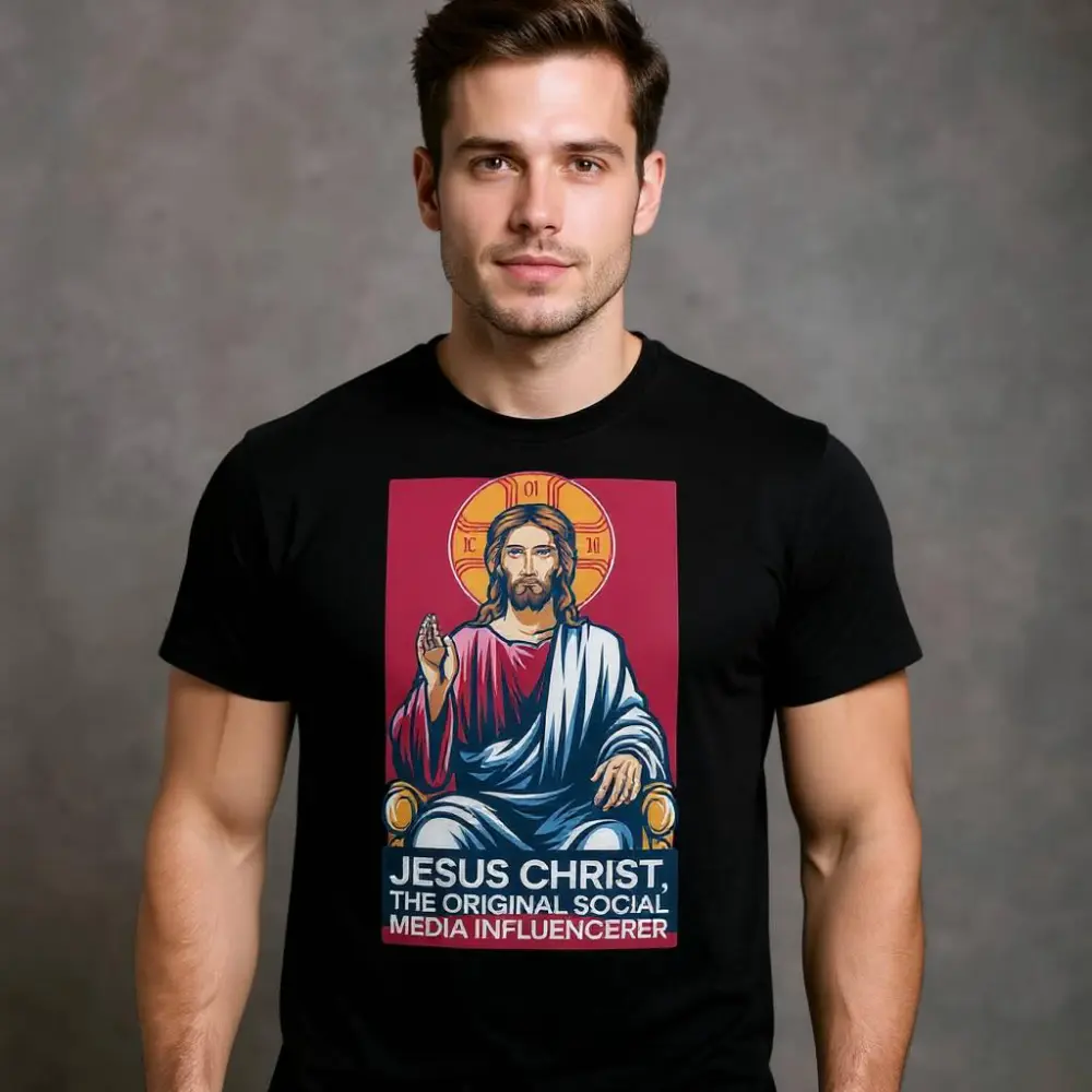 Jesus christ: the og influencer icon tee, Weird Humor, Funny Shirt, Vintage Graphic Shirts for Men Women, Gen Z Shirt, Meme Shirt