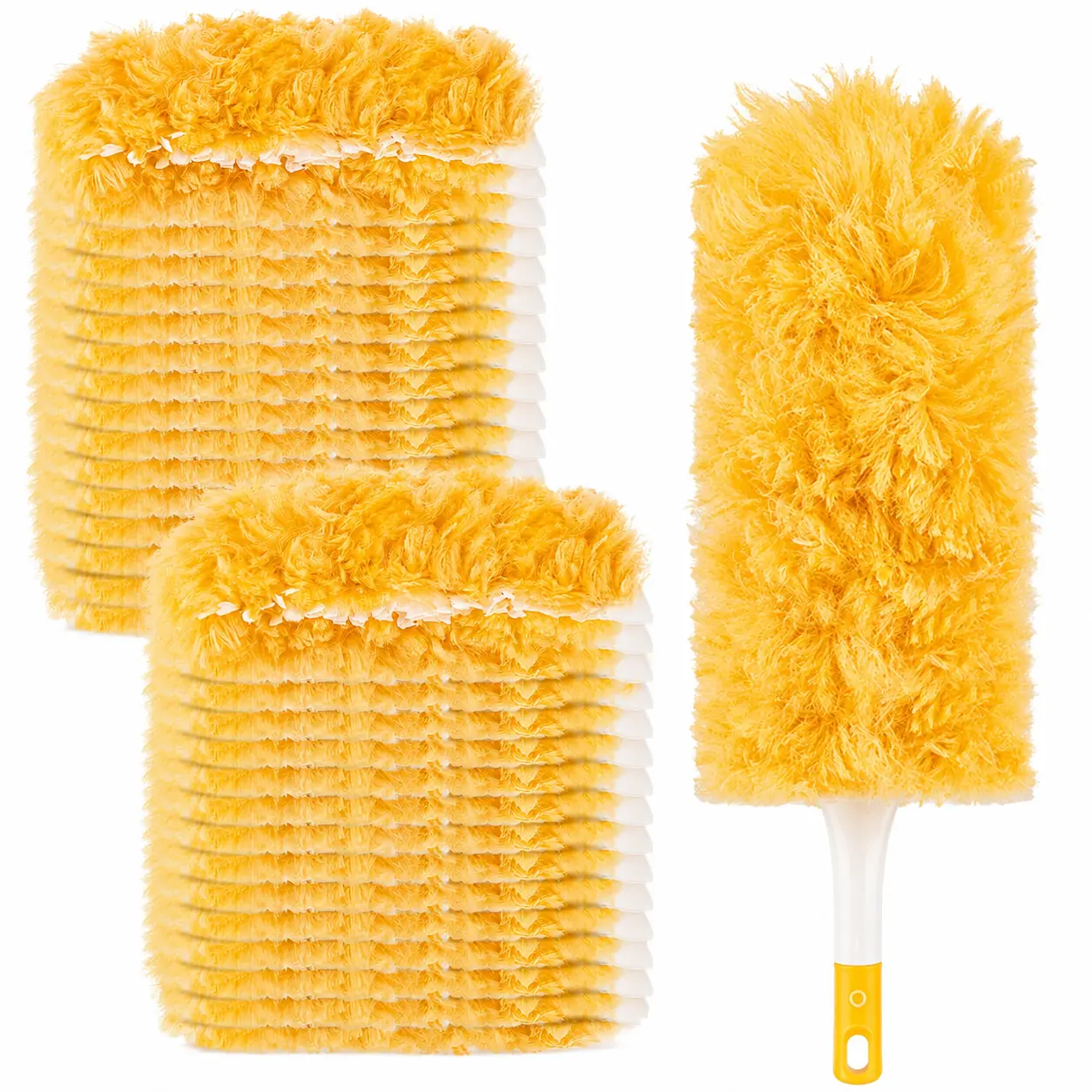 Heavy Duty Duster Refills, Unscented Disposable Dusters Kit for Cleaning Dusting Furniture Blind Ceiling Fan, Multi Surface 360 Feather Duster(25)