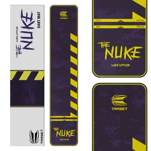 Target Darts Luke Littler Dart Mat, The Nuke Darts Mat | Dart Oche Mat with Soft Tip and Steel Tip Throw Line Distances | Non Slip Carpet Mats for Floor and Dart Tips Protection