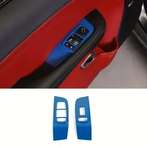 2PCS Dodge Challenger 2015-2023 Window Lift Panel Cover Trim Accessories for Dodge Challenger 2015-2023(2pcs/Set, Blue)
