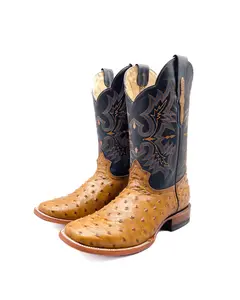 Cowboy Boot Light Brown Ostrich