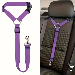 1pc Dog Seat Belt For Vehicle Secure, Pet Car Tether Safety Leash For Dogs In Vehicles, Dog Seat Belt Tether, Dog Seat Belt Buckle, Dog Car Seat Belt Seat Belt Nylon Lead Leash Backseat Safety Belt Adjustable For Dog & Cat