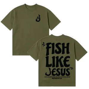Fish Like Jesus T-Shirt – Christian Fishing Graphic Shirt, Faith Based Outdoor Shirt, Gift for Dad, Father’s Day Men’s Tops