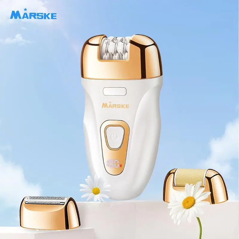 3 in 1 Electric Shaver for Women, USB Rechargeable Body Hair Trimmer with Replacement Heads, 2-speed Adjustment LED Display Hair Removal Tool