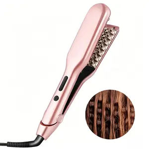 Professional Volumizing Curling Iron Root Lift and Textured Waves for Short Long Hair Adjustable Temperature Ceramic Coating 55W US Plug Multi Functional Fluffy Splint