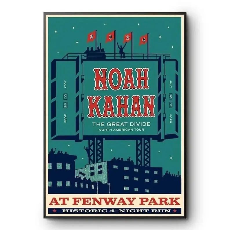 Poster No Frame - NK Fenway Park 2026 Poster, The Great Divide Tour Wall Art, Boston Concert Poster, Retro Stadium Print, Indie Folk Music Decor, Fan Gift