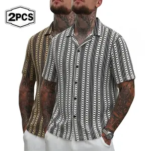 New short-sleeved hollow knitted shirts in summer are comfortable, loose and simple. Men's casual and versatile solid color shirts are fashionable and elegant.