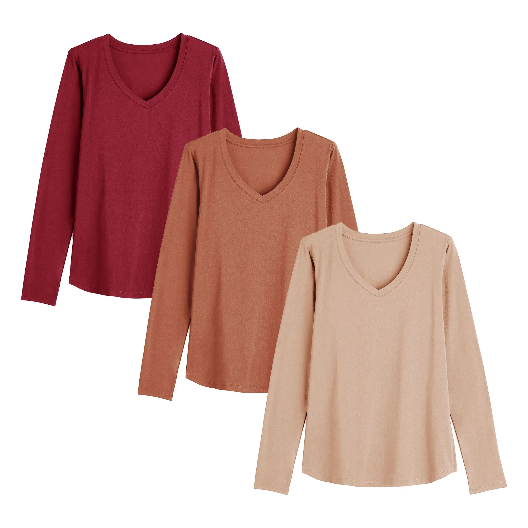 Wine Red/ Rust Red/ Apricot Long Sleeve