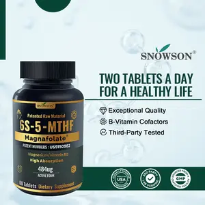 SNOWSON 6S-5-MTHF- Methylfolate (Active B9 Folate) Supplement - Supports Mood, Methylation, Cognition,CardiovascularHealth, Nerve Health,Energy Metabolism,gut health- 60 Tablets 484ug folate.