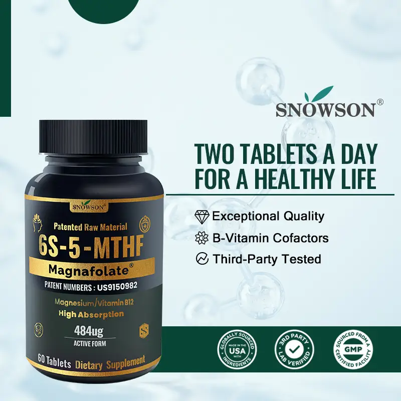 SNOWSON 6S-5-MTHF- Methylfolate (Active B9 Folate) Supplement - Supports Mood, Methylation, Cognition,CardiovascularHealth, Nerve Health,Energy Metabo