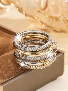 Classic Luxury Refers To Multi-layered Solitaire Fashion Stackable Rings That Are Unisex and Perfect As Back-to-school Gifts or Halloween Accessories.
