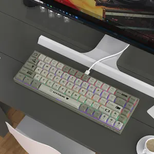 AJAZZ AK680 wired mechanical keyboard new tea switch red switch green switch portable full-key hot-swappable 68-key small configuration e-sports gaming keyboard mixed color DIY support multi-system suitable for games and office practical