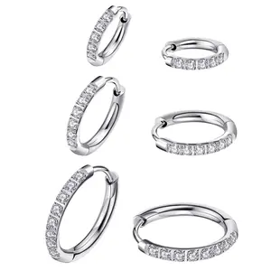 ENVYOU CZ Huggie Hoop Earrings