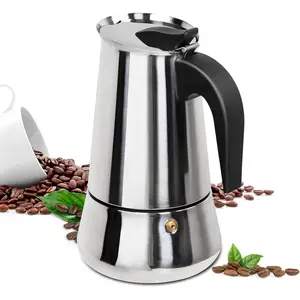 9 Cup 450ml Stainless Steel Moka Pot Italian Espresso Coffee Maker Stovetop Mocha Pot Percolator Greca Coffee Maker for Induction Stove Portable for Easy Brewing