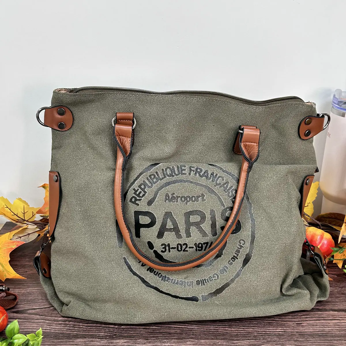 Large Capacity Paris Tote Bag Camvas Crossbody Satchel Hobo Bag for Everyday Use School Work multi-functional handbag