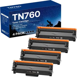 Compatible Toner  Replacement for Brother TN760 TN-760 TN730 with HL-L2350DW HL-L2370DW MFC-L2750DW DCP-L2550DW Printer (Black 4 Pack)