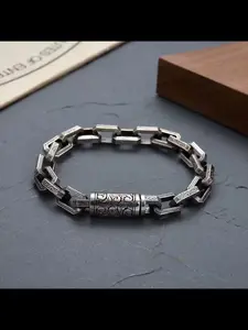 New Retro Ethnic Style Punk Bracelet, Vintage Rattan Pattern, Korean Fashion Men's Wristband, Simple and Stylish Accessory