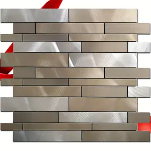 Peel and Stick Rainbow Square Backsplash Tiles, Aluminum Metal Mosaic Wall Sticker for Living Room, RV, Bar - Matte Finish, Removable Decor Decorative Ornaments Multicolor