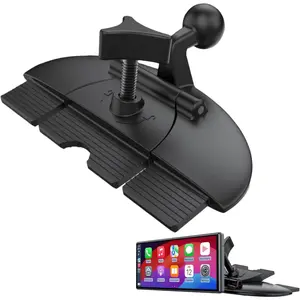 CD Slot Car Mount with 17mm Ball Adapter, Universal GPS and CarPlay Screen Holder for 4–11 Inch Devices, Stable Phone Mount Easy Installation for Car