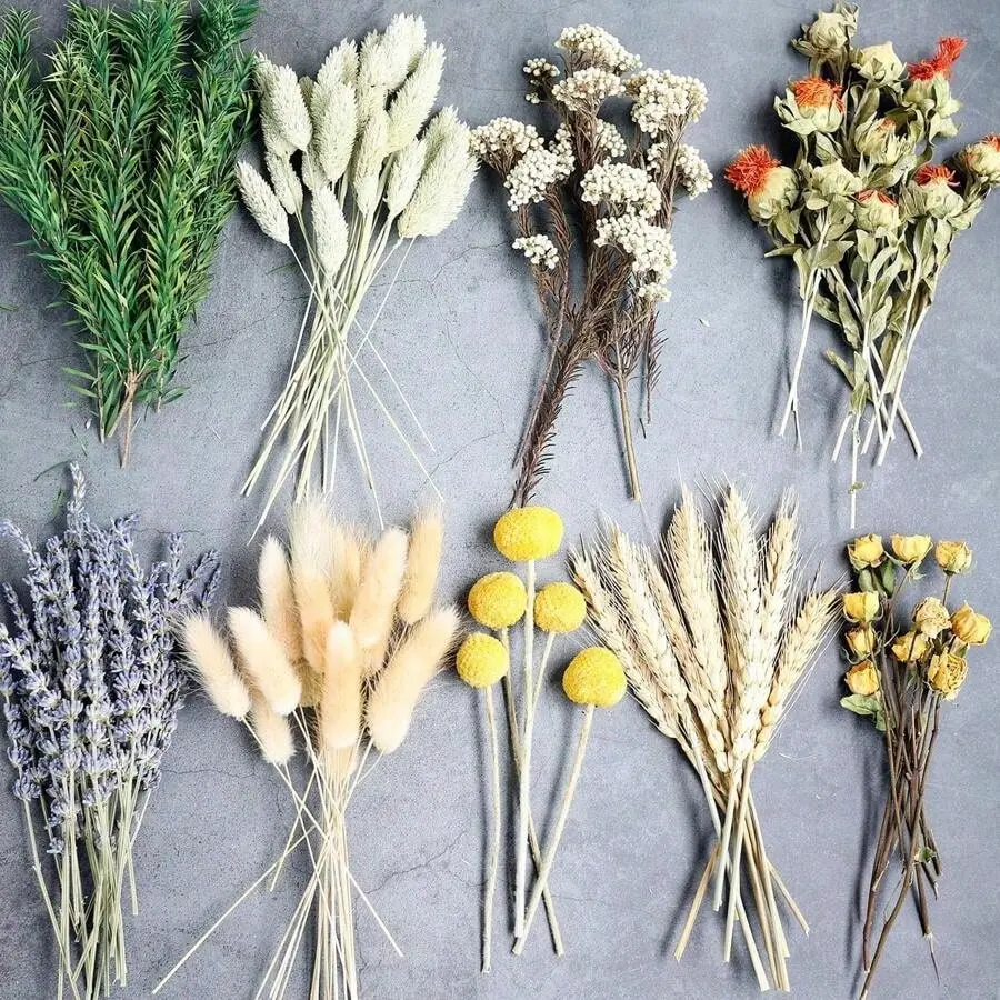 NortureFlora DIY Dried Flower Kit - Natural Preserved Bouquet Box with Lavender, Bunny Tail, Roses, Pampas Grass for Decoration, Room Inspo, Farmhouse Home Gifting (Plants for 4th of July Vase Arrangements)
