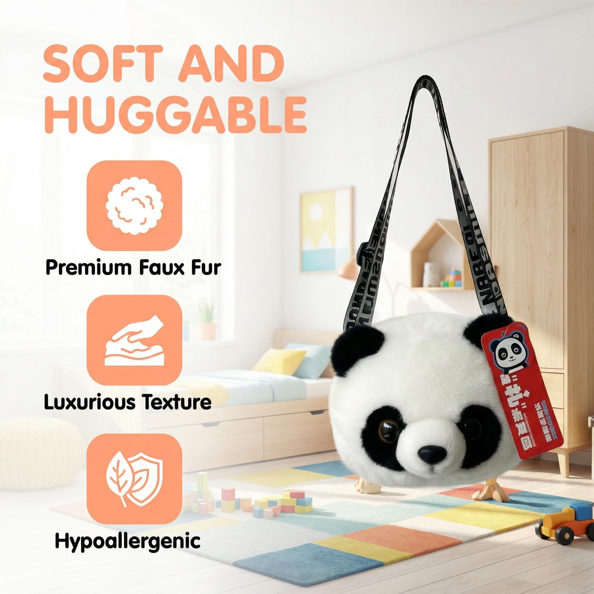 Cute Panda Plush Shoulder Bag | Kawaii Animal Crossbody Purse | Soft Fluffy  Tote for School & Travel | Perfect Gift for Girls - TikTok Shop