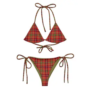 Red Gingham Bikini Tartan Pattern Bikini