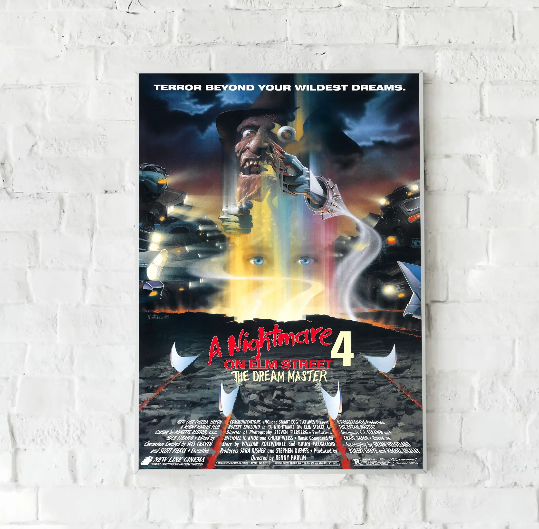 A Nightmare On Elm Street 4 1988 Horror Movie Poster, Freddy Krueger Vintage Poster, Kristen Parker, Halloween Gifts Decor Unframed