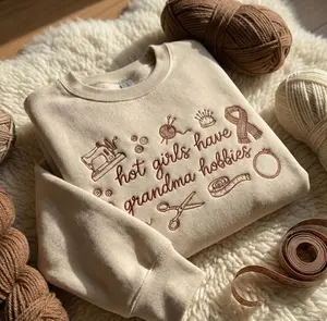 [MADE IN US] Funny Granny Era Embroidered Sweatshirt, Vintage Style Grandma Core Shirt, Thrif.ting Trendy Shirt, Embroidered Hoodie