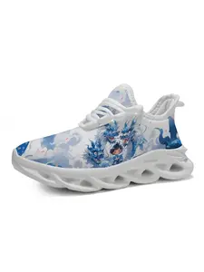 Anime Theme Sports Shoes, Dragon Print Design, Fashionable Q Version Art Style, Comfortable Breathable Sole