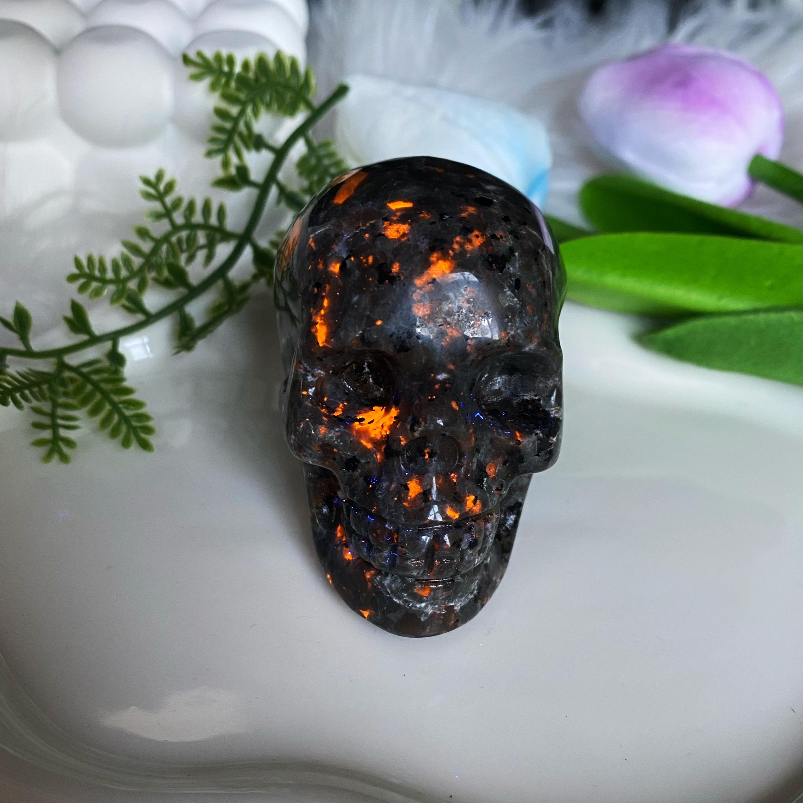 2pc Yooperlite skull  random semi-finished crystal