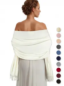 1pc Women's Solid Color Fringe Shawl Scarf, Perfect for Bridesmaids, Elegant Gift Item, Ideal Wedding Accessory, Stylish Wrap for Special Occasions