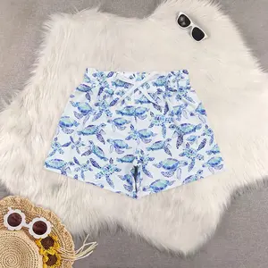 New Clothes Kids Boys Summer Swim Shorts Turtle Print Quick Dry Breathable Polyester Elastic Waist Casual Beachwear