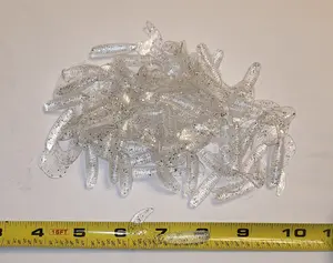 Clear Minnow Flash 2 inch Soft Plastic Curl Tail Grubs