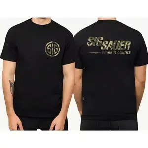 Sig Sauer When It Counts with Camo T-shirt, Unisex Short Sleeve Casual 100% Cotton, Camo Shirt, Sig Sauer Lover Gift