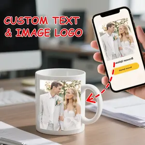 2026  11oz Personalized Ceramic Mug with Custom Photo & Text - Double-Sided Print, Microwave & Dishwasher Safe - Perfect Gift for Mother's Day, Father's Day, Birthdays, Graduations - 7 Colors (White, Orange, Red, Blue, Pink, Black) - Reusable Coffee Cup f